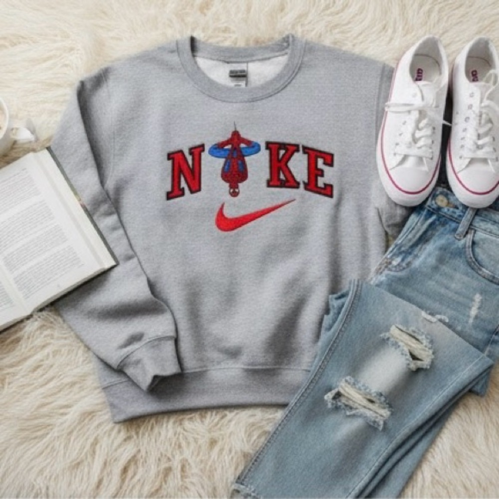 Gildan Gray Crewneck Sweater - Picture 7 of 9